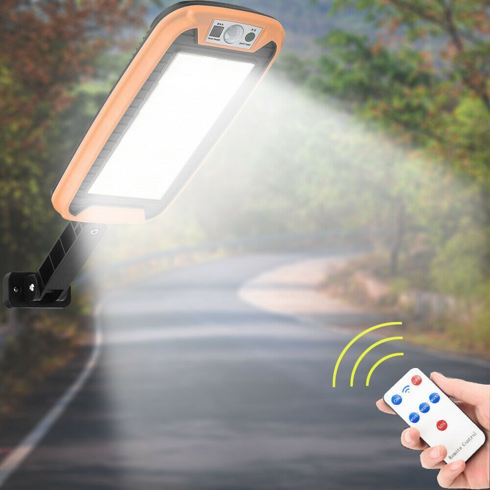 Light Smart Remote Control PIR Motion Sensor Lamp 160 LED Solar Street Light