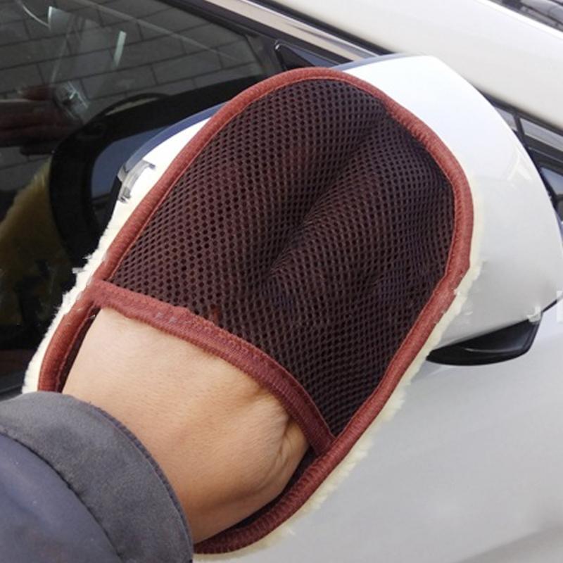 Faux Wool Soft Car Wash Glove Cleaning Brush Auto Moto Glass Washer Brushes Tool