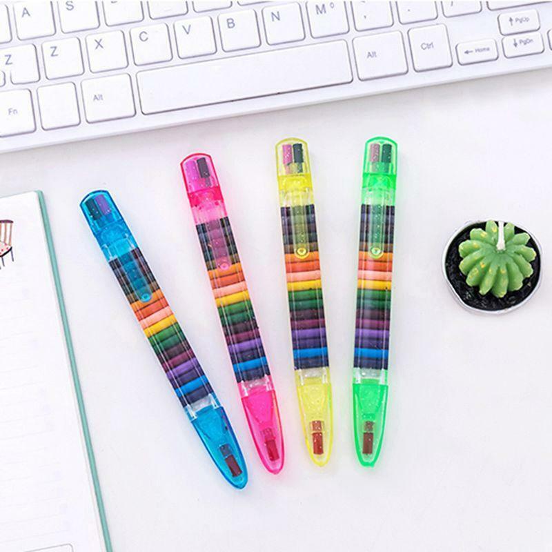 2 Pcs Paint Drawing Crayon Pen 20 Colors Kids DIY Graffiti Pencil Children Art