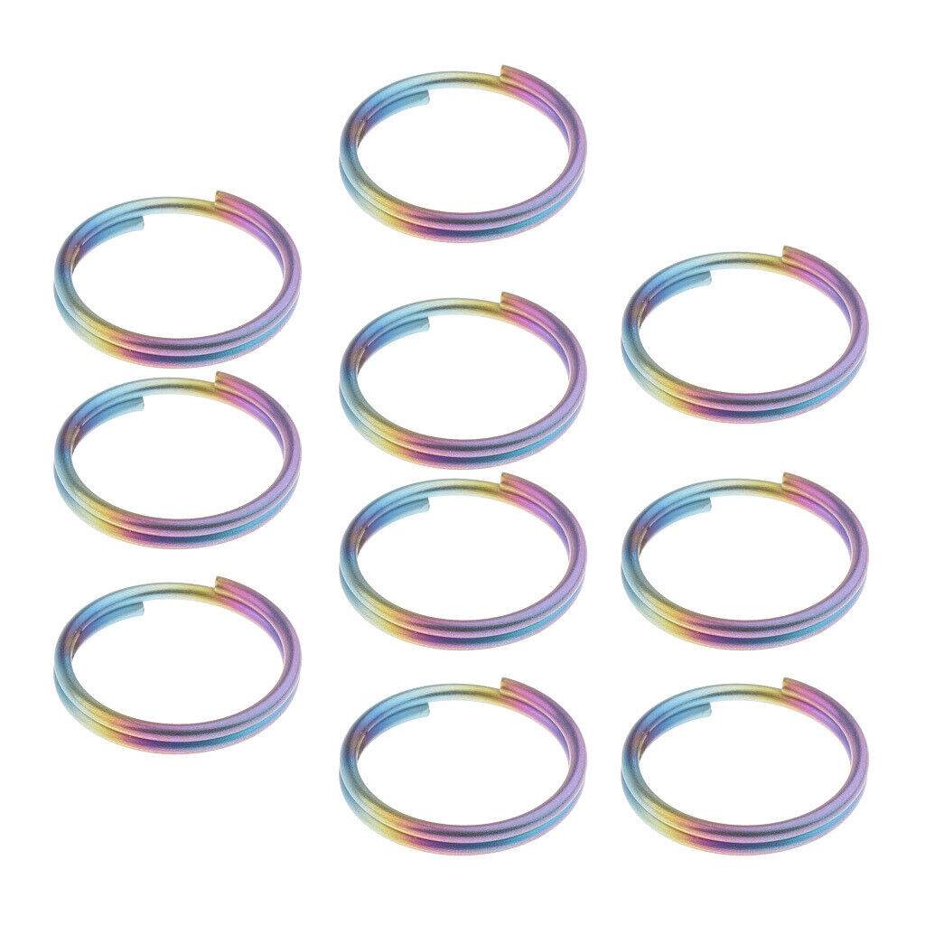 10 Pieces Titanium Key Rings Pocket Tools  Keychains  - 14mm