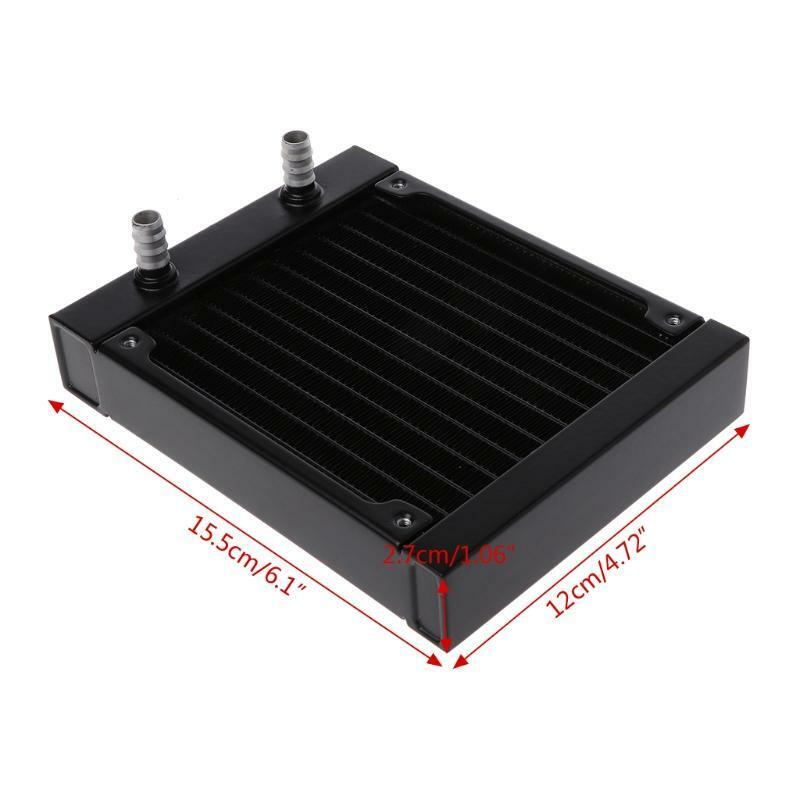 Water Cooling 120mm 12 Tubes Aluminum Radiator CPU Heat Sink Exchanger For PC