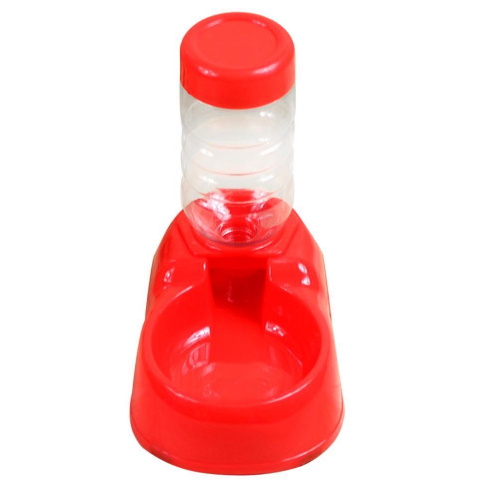 Pet Dog Puppy Cat Automatic Water Dispenser Food Dish Bowl Feeder Red