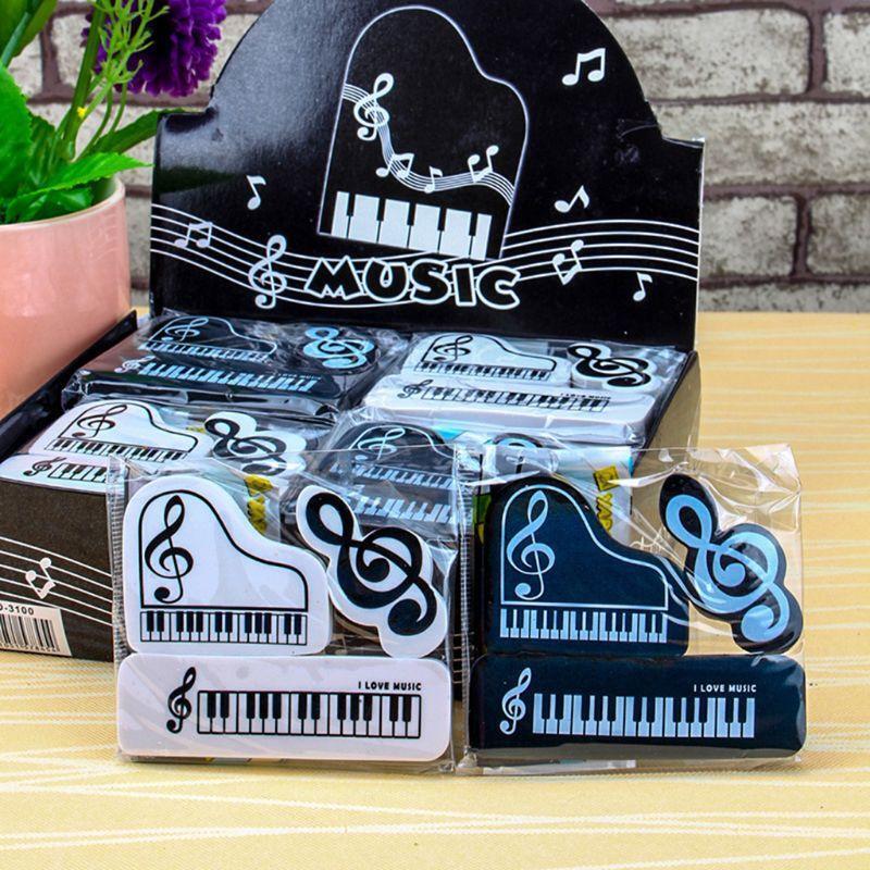 3pcs/set Musical Piano Notes Rubber Pencil Eraser School Student Korean Supplies