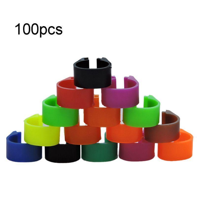 100 Pcs Multi-color Bird Foot Ring Species Identify Dove Bands Training Rings