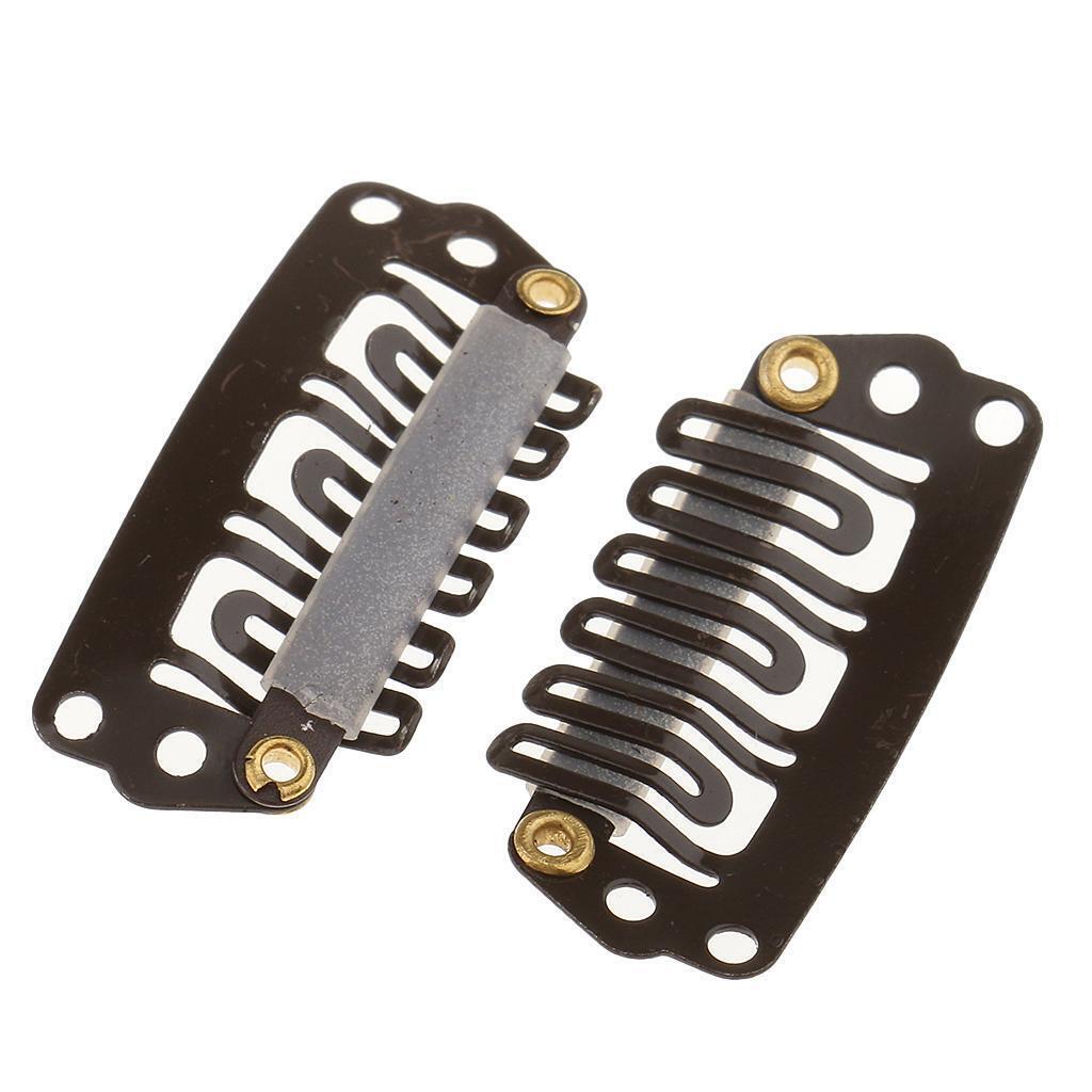 200pcs Metal Hairpiece Hair Extension Snap Clips 6 Teeth U Shape 2.8cm