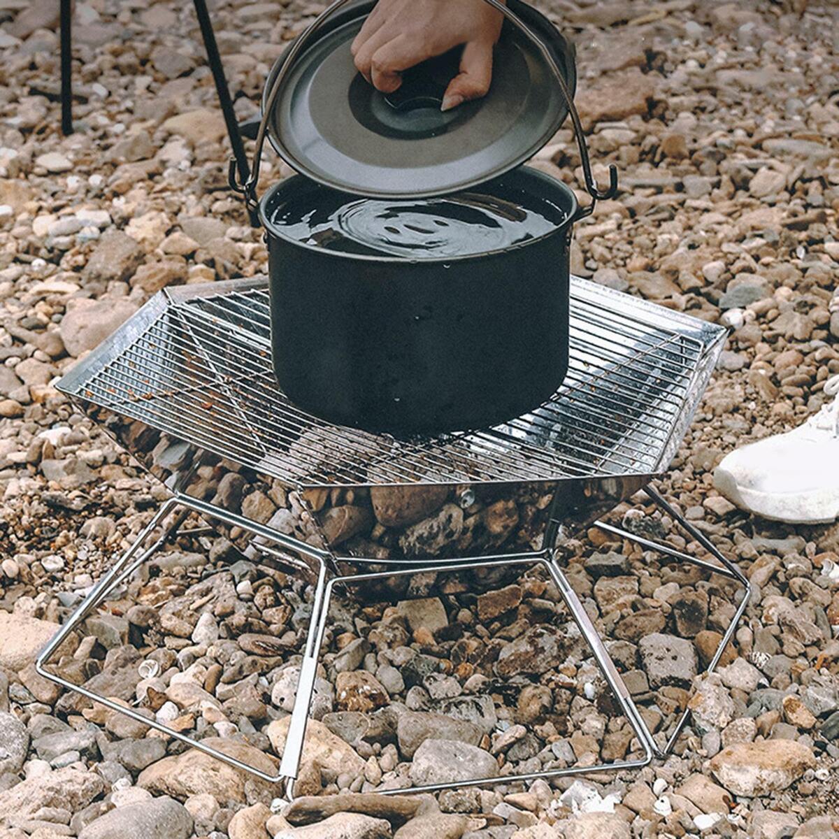 Camping  Pit Stainless Steel pit Stove for BBQ Travel Barbecue