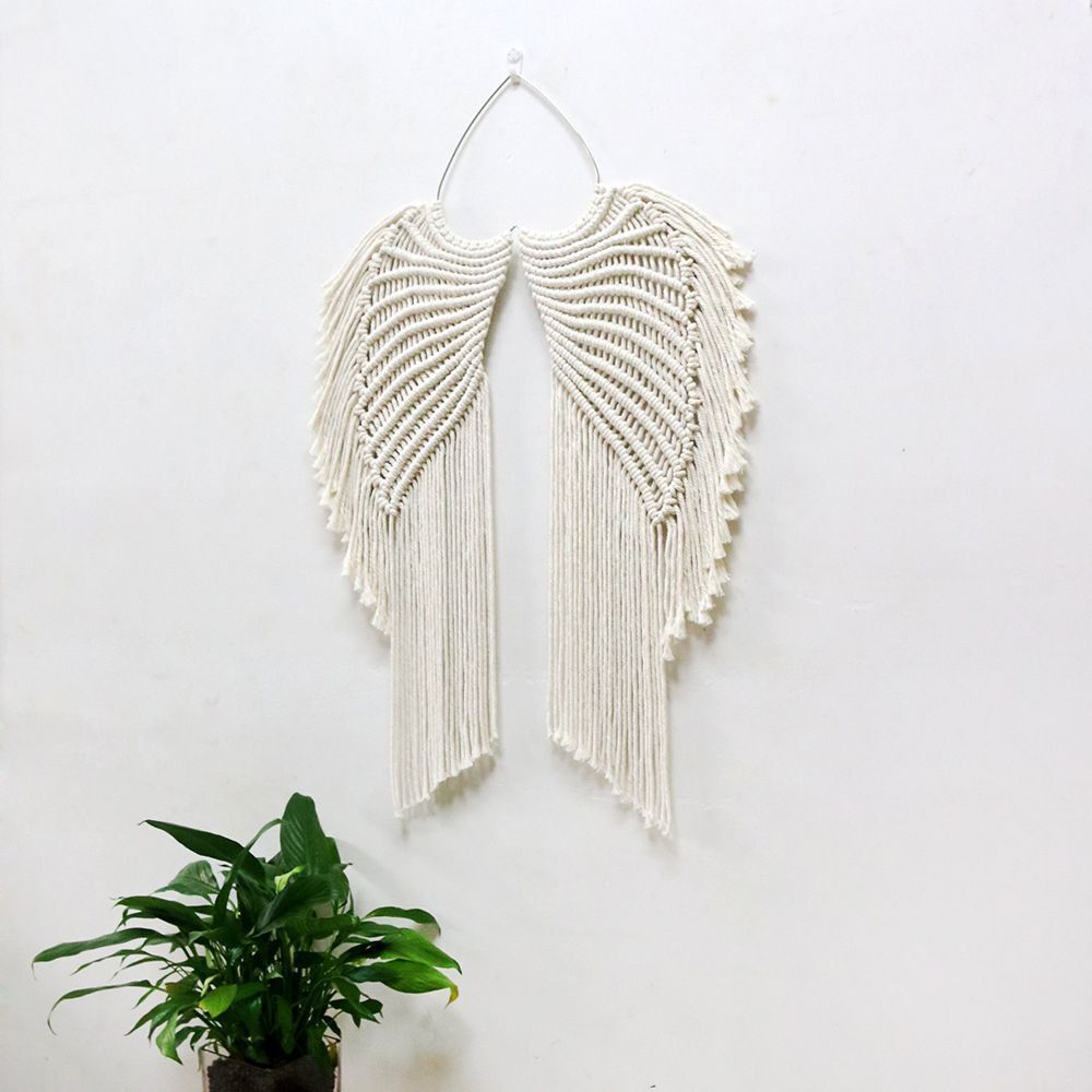 Boho Living Room Angel Wings Tapestry Hand-woven Tapestry Wall Art Wall Hanging