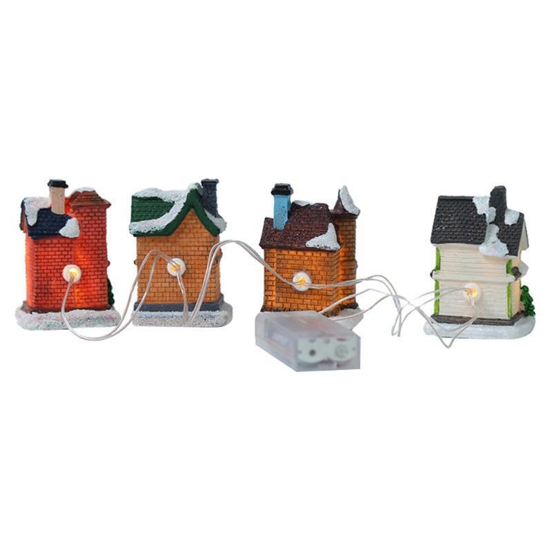 Mini Christmas Ornaments 10 Pcs Village Adornment for Christmas Crafts Set