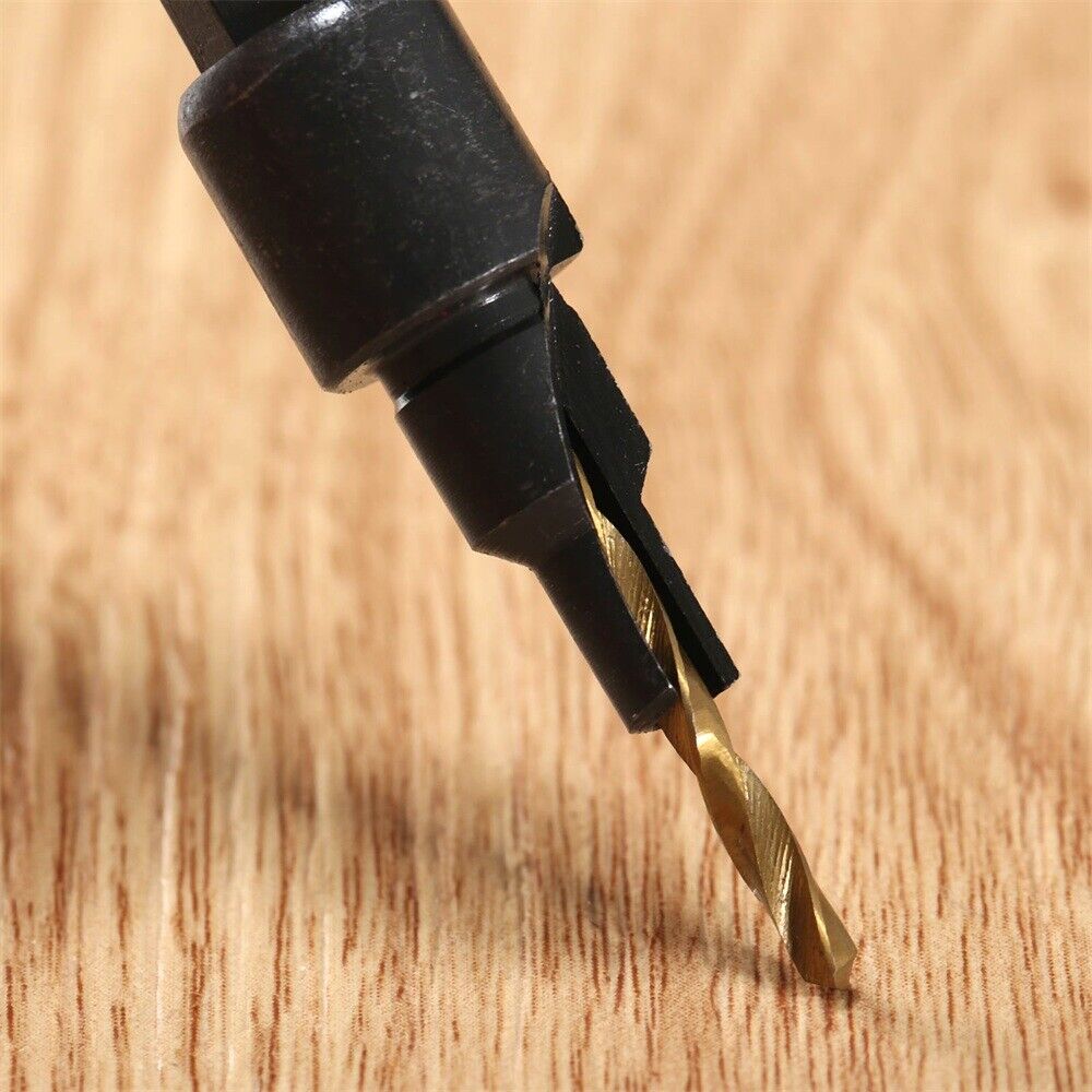5pcs HSS Quick Change Countersink Screw Drill Bit Kit Hex Shank Wood Work Tool