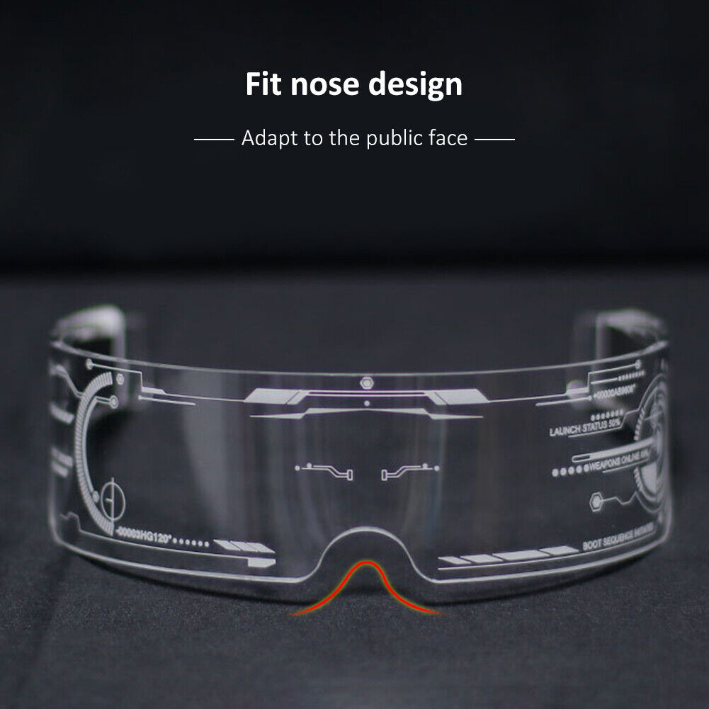 Colorful EL Wire Luminous Glasses Neon Party LED Light Up Visor Eyeglasses
