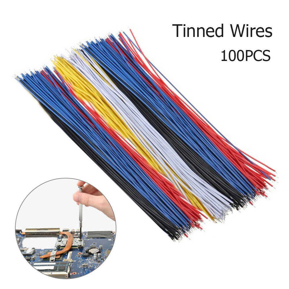 100pcs Tin Plated Breadboard PCB Solder Cable Copper Fly Jumper Wire 8 inch