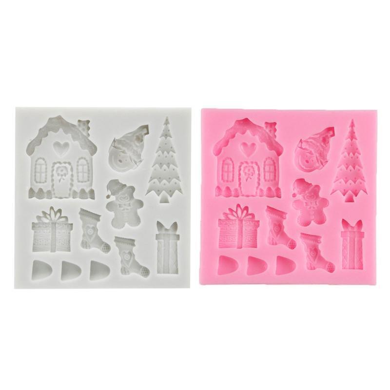 Creative Christmas Series Shape Fondant Cake Silicone Mold Pastry Chocolate Mold