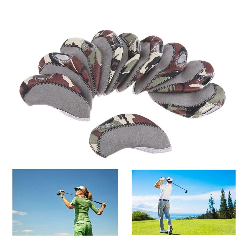 10pcs/Set Neoprene Golf Club Iron Headcovers Head Cover Protect Case Golfer Gift