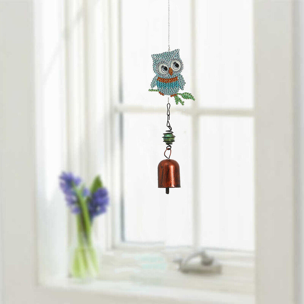 5D Owl Diamond Painting Wind Chime Pendant Mosaic Kit Home Decor (DZ3067)