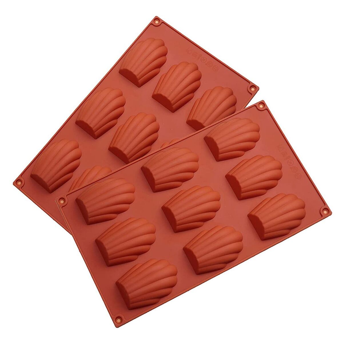 2PCS Mini Biscuit Cookie Brick Red Cake Mold 9 Cavity Shell Shape Madeleine Pan