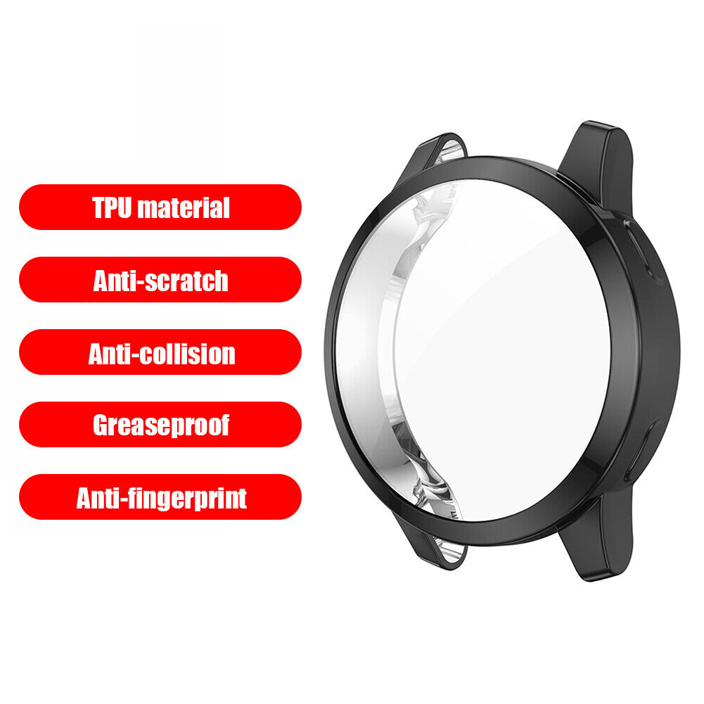 Watch Cover for Garmin Venu 2S/Vivoactive 4S TPU Protective Case (Black)