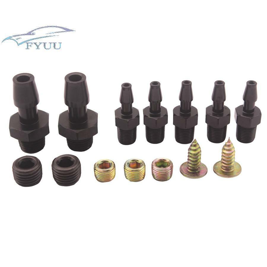 Black 5 Port Car Vacuum Block Manifold Intake Fuel Gas Wastegate Turbo Boost