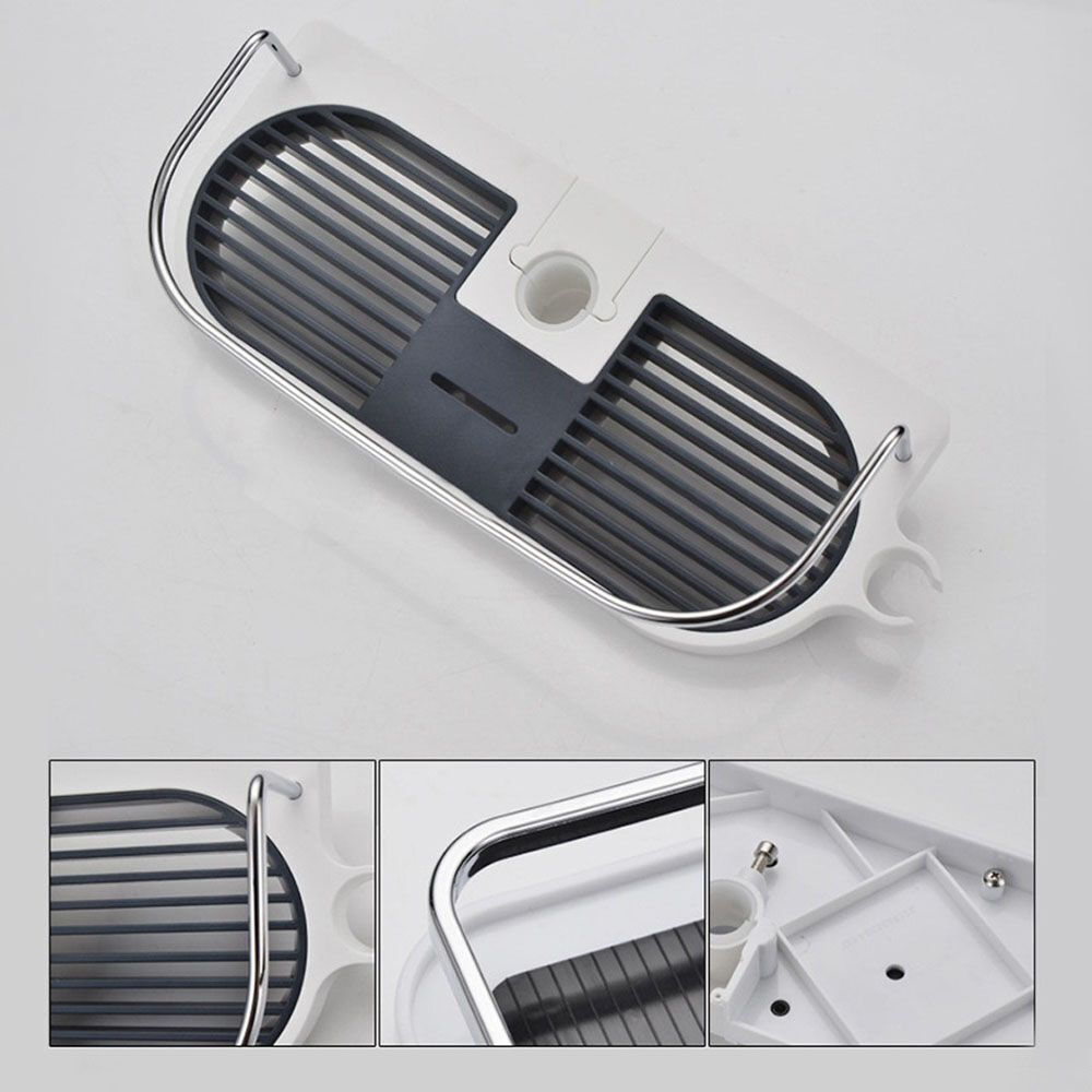 Sprinkler Frame Shower Rack Bath Soap Holder Bathroom Pole Shelf Storage Tray