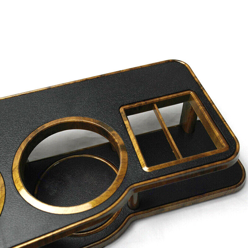 Auto Car Black Wood Instrument Desk Table Cup Drink Holder Phone/Card Holder