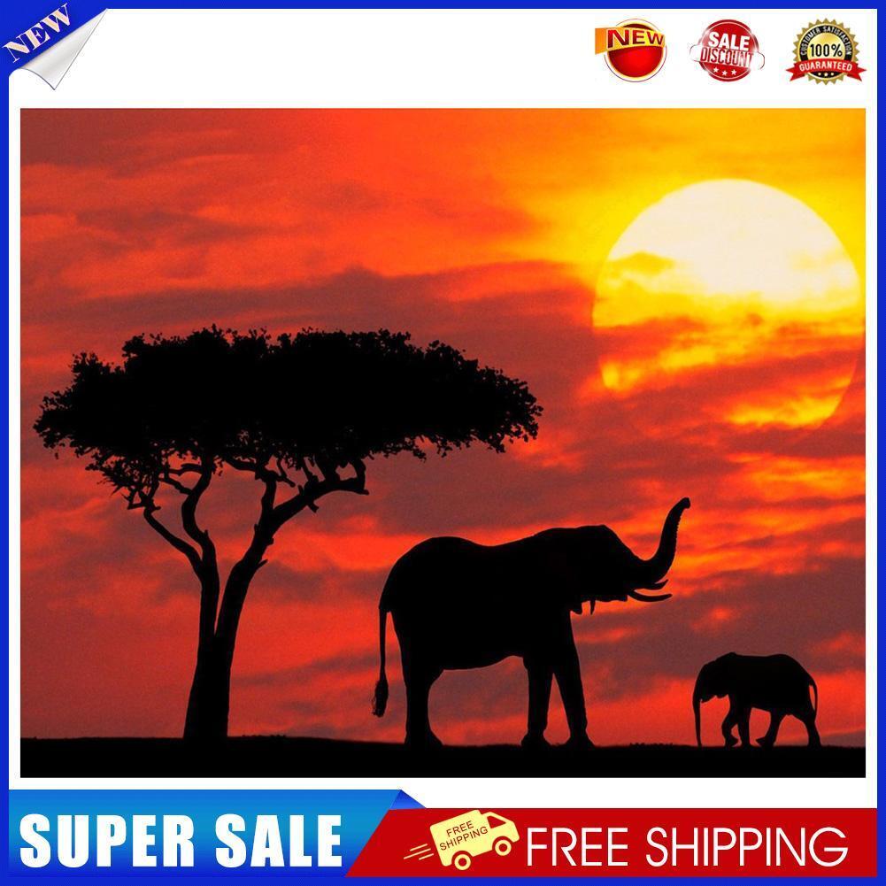 Elephant DIY Round Diamond Painting Embroidery Kits Cross Stitch Home Decor