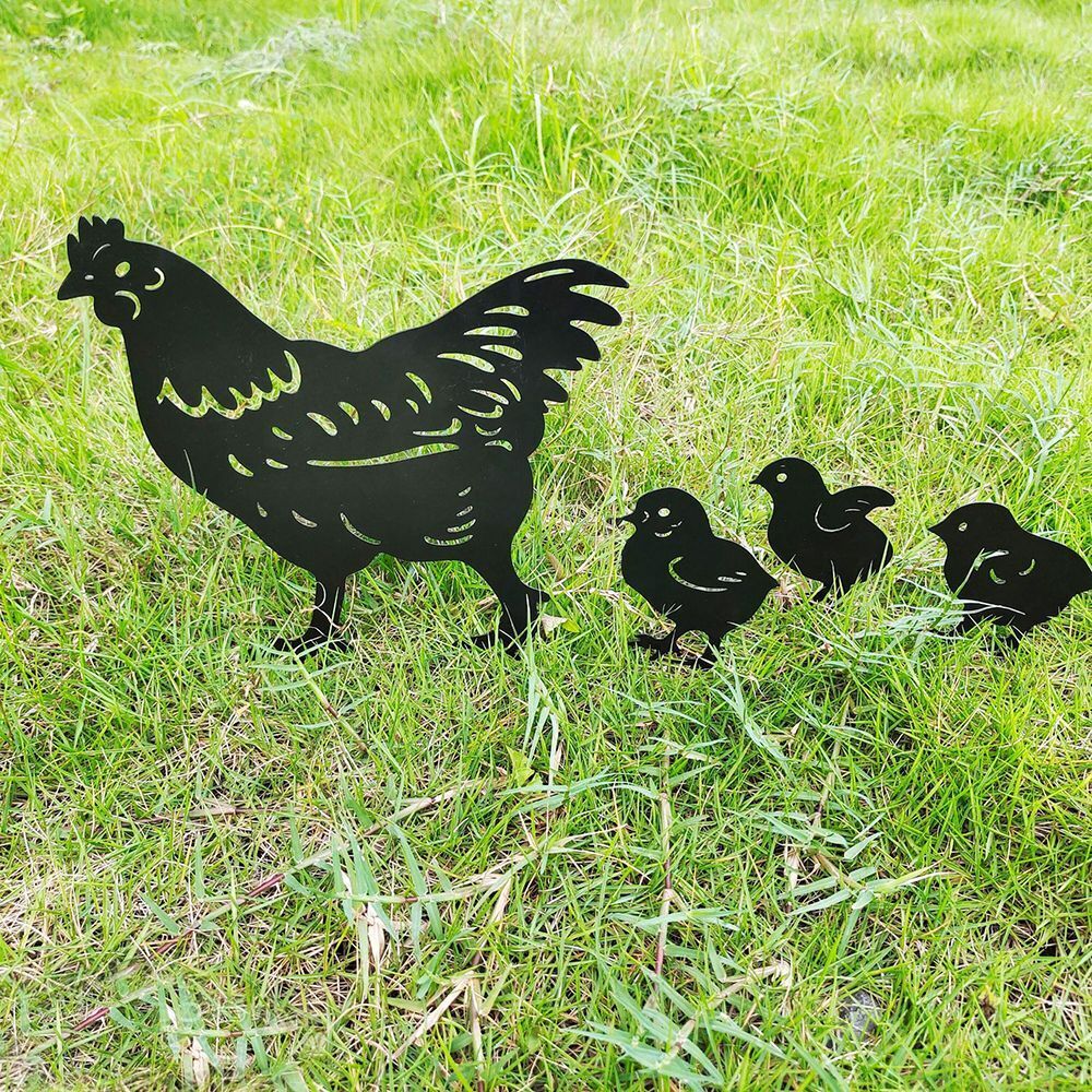 Stakes Chick Decoration Lovely Chick Silhouette Pile Plug-in Posts Standing