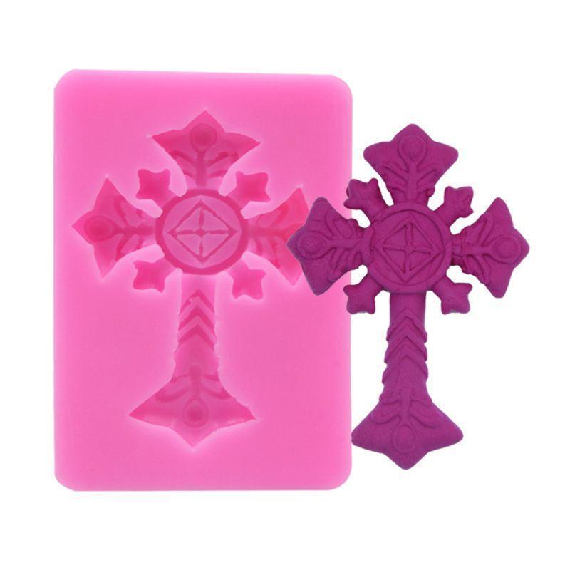 3Pcs Cross Shape Cake Fondant Mold Silicone  Chocolate Mold Decoration Supplies