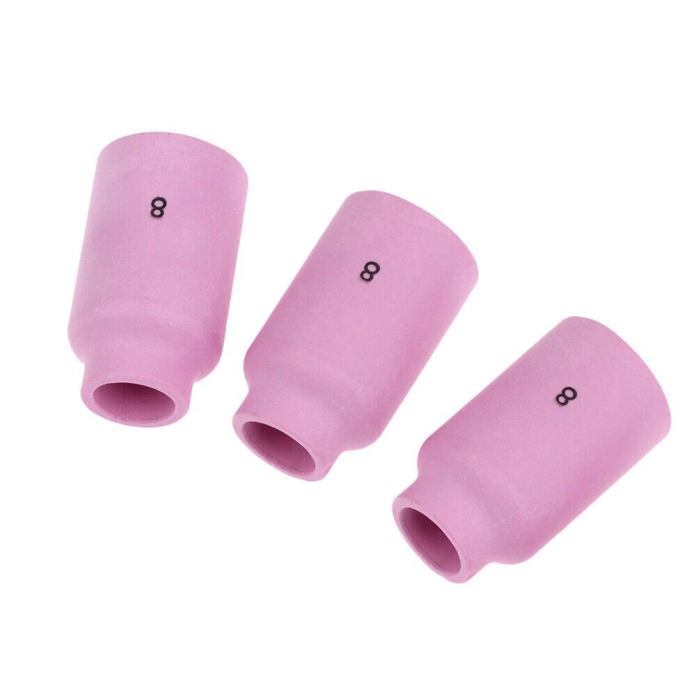 54N14 8# Lens Nozzle Alumina Gas for SR DTA WP 17 18 26 TIG Welding Torch 3Pcs