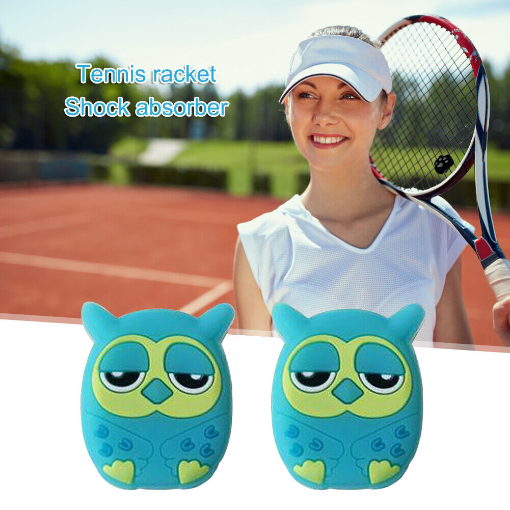 2pcs Cartoon Animal Silicone Racquet Tennis Racket Anti Shock Absorber (H)