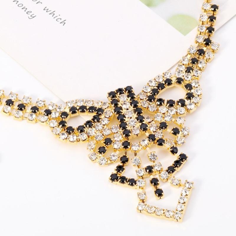 Women's Bridal Jewelry Set for Wedding Crystal Teardrop Pendant Necklace Earring