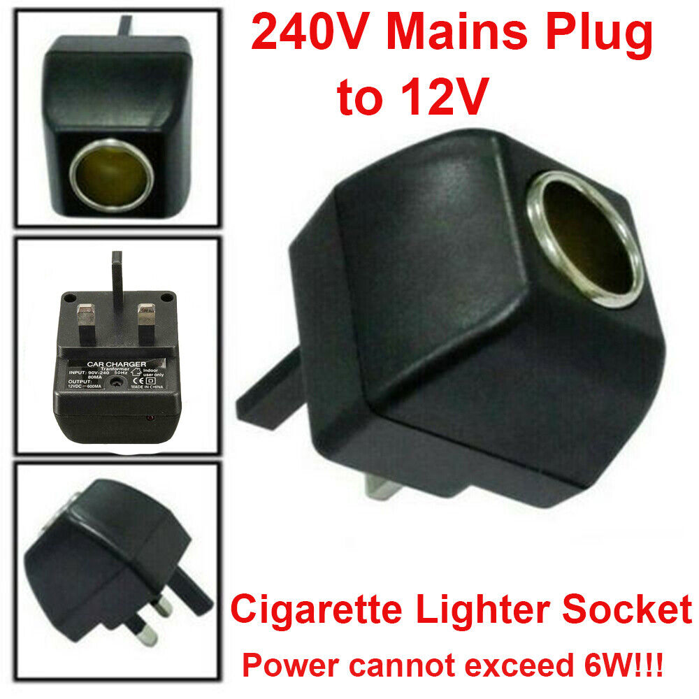 Outlet Power Adapter Car Charger Cigarette Lighter Socket 240V Mains Plug