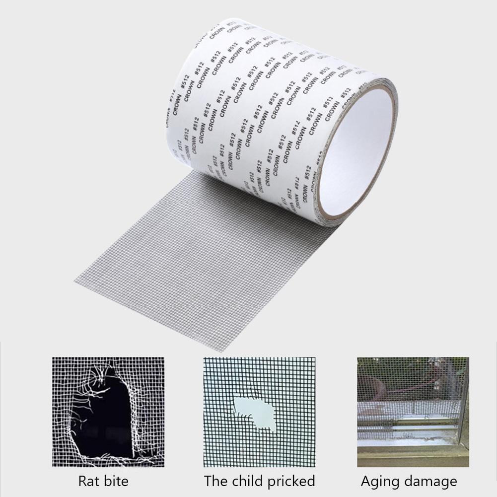 Screen Repair Tape Self Adhesive Mosquito Window Net Repair Patch (Grey)