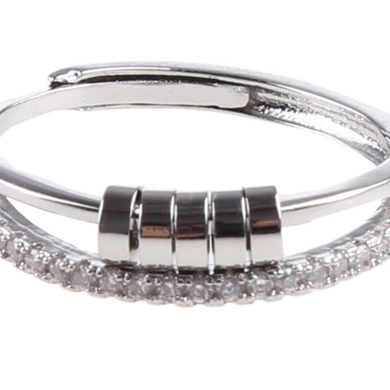 Diamond-studded Rotating Ring Fashion Female Five-ring Index Finger Ring