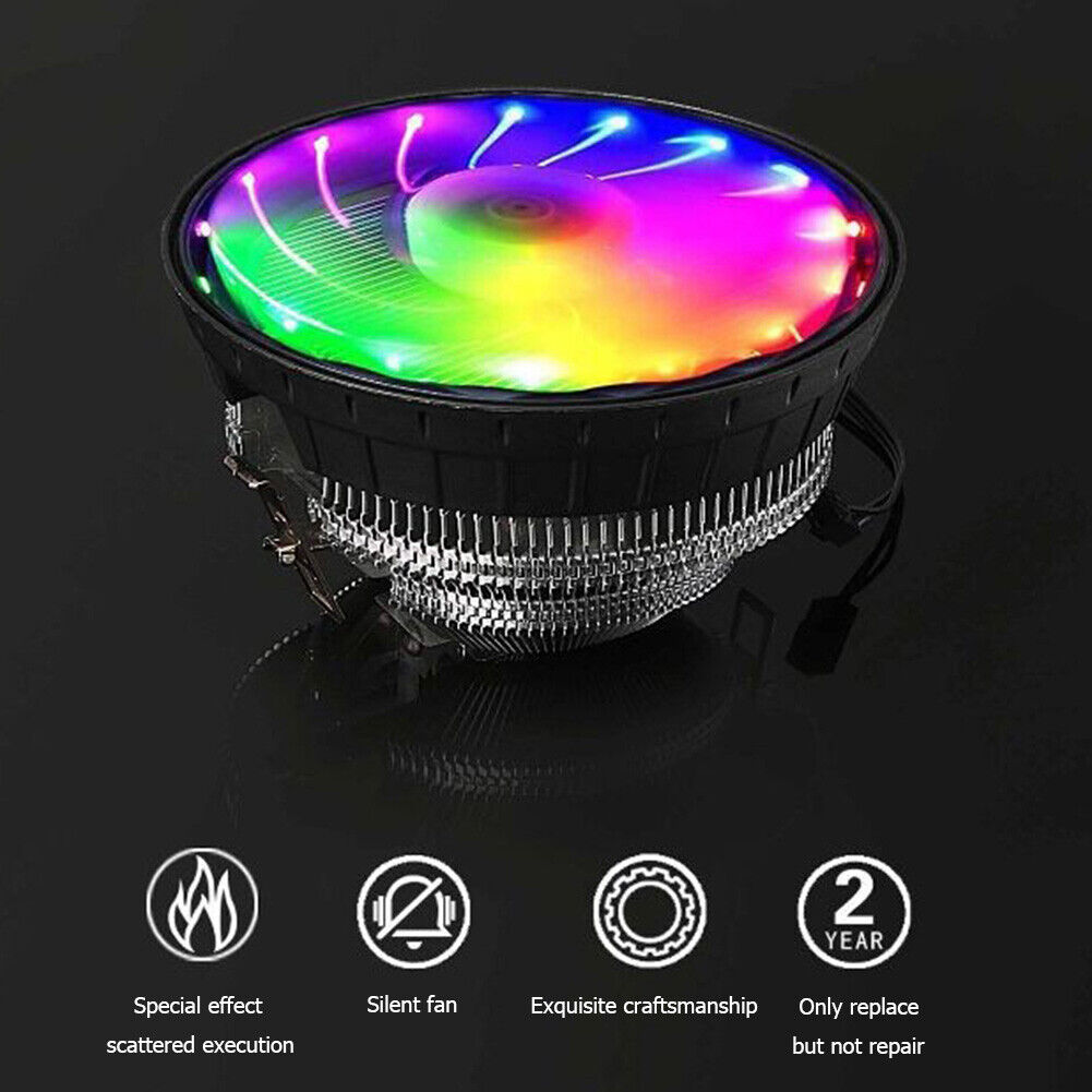 CPU Cooler Cooling Fan 3 Pin PC Computer Quiet Radiator for AMD 775/115