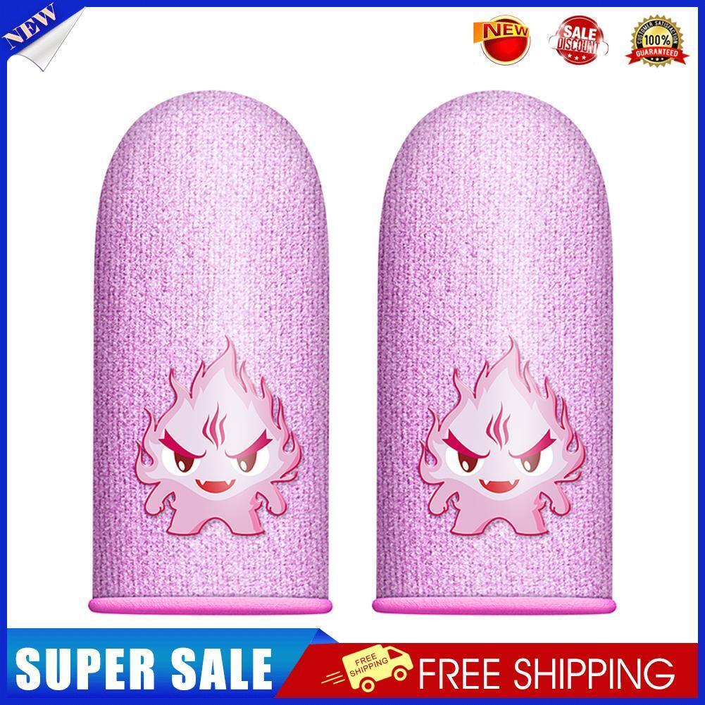1 Pair Gaming Finger Sleeve Luminous Fingertips Cover Cots for PUBG (Pink)