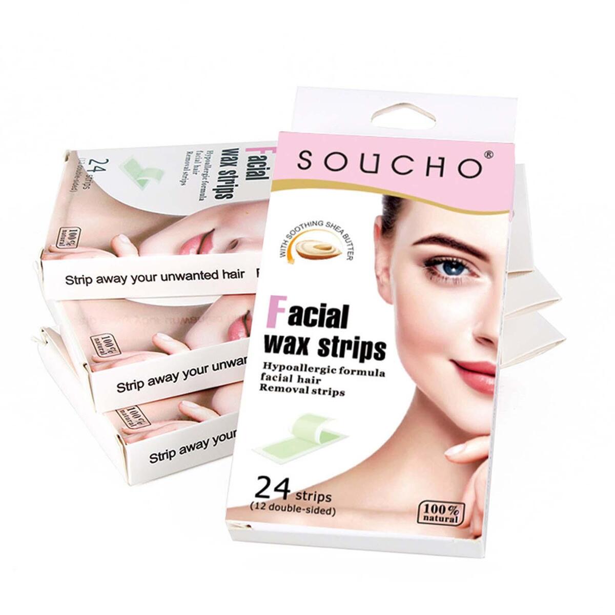 24Pcs Hair Removal Wax Strips for Depilation Body Face Arm Eyebrow Wax Paper