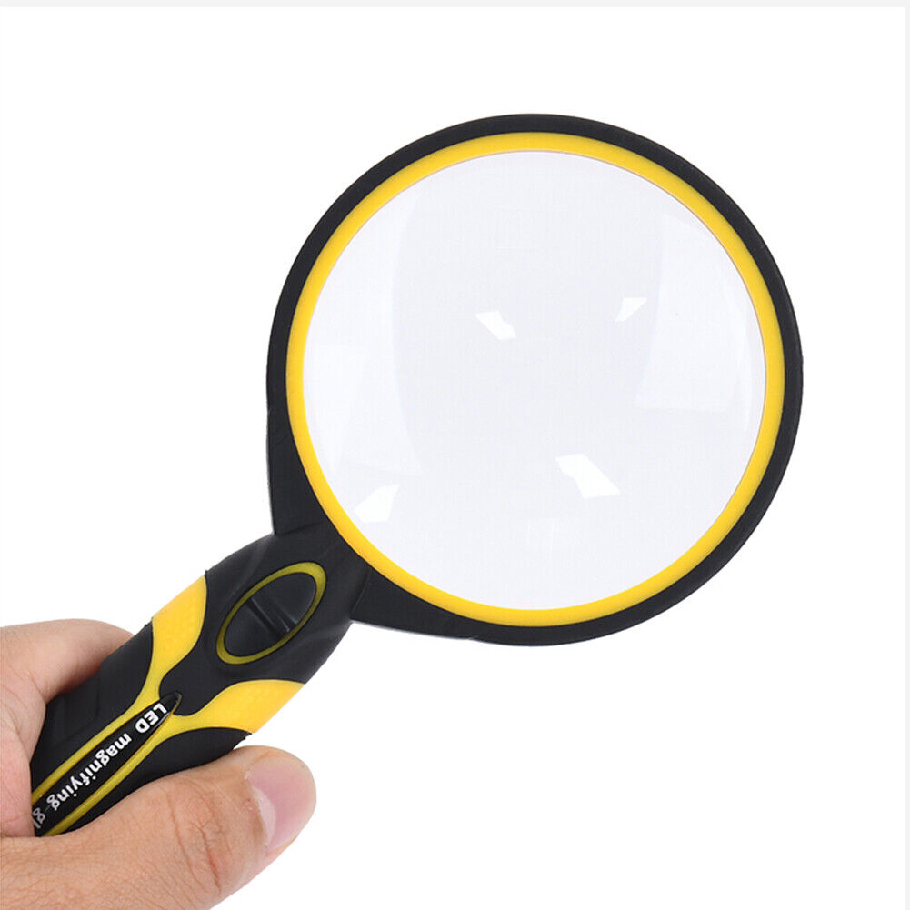 Handheld 5X Magnifier Magnifying Glass w/LED Loupe Handheld Reading Jewelry