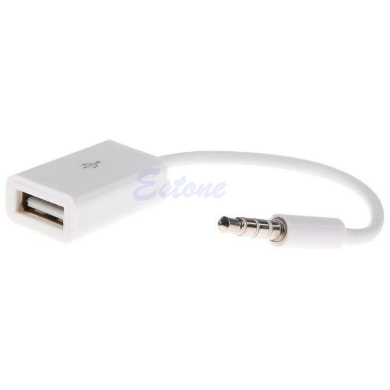 Male AUX Audio Plug Jack To USB 2.0 Female Converter Cable Cord Car MP3 3.5mm
