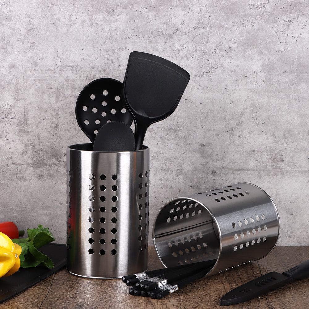 Home Cutlery Holder Stand Drainer Utensil Tableware Cage Water-Logging Basket