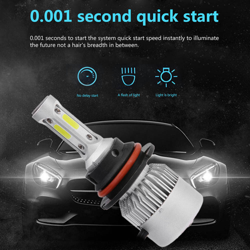DICN 1Pair Universal 6500K 5000LM 9004 LED COB Car Headlight Head Lamp Bulb