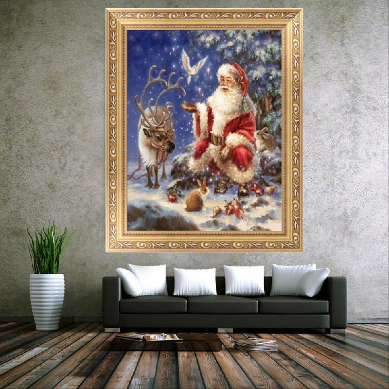 DIY 5D Diamond Painting Snow Christmas Santa Claus Cross Stitch Kit Home Decor