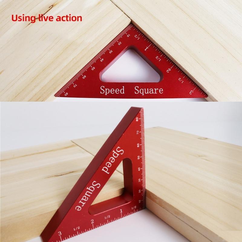 Aluminum Alloy Triangle Ruler Carpentry Squares Precision Woodworking Tools