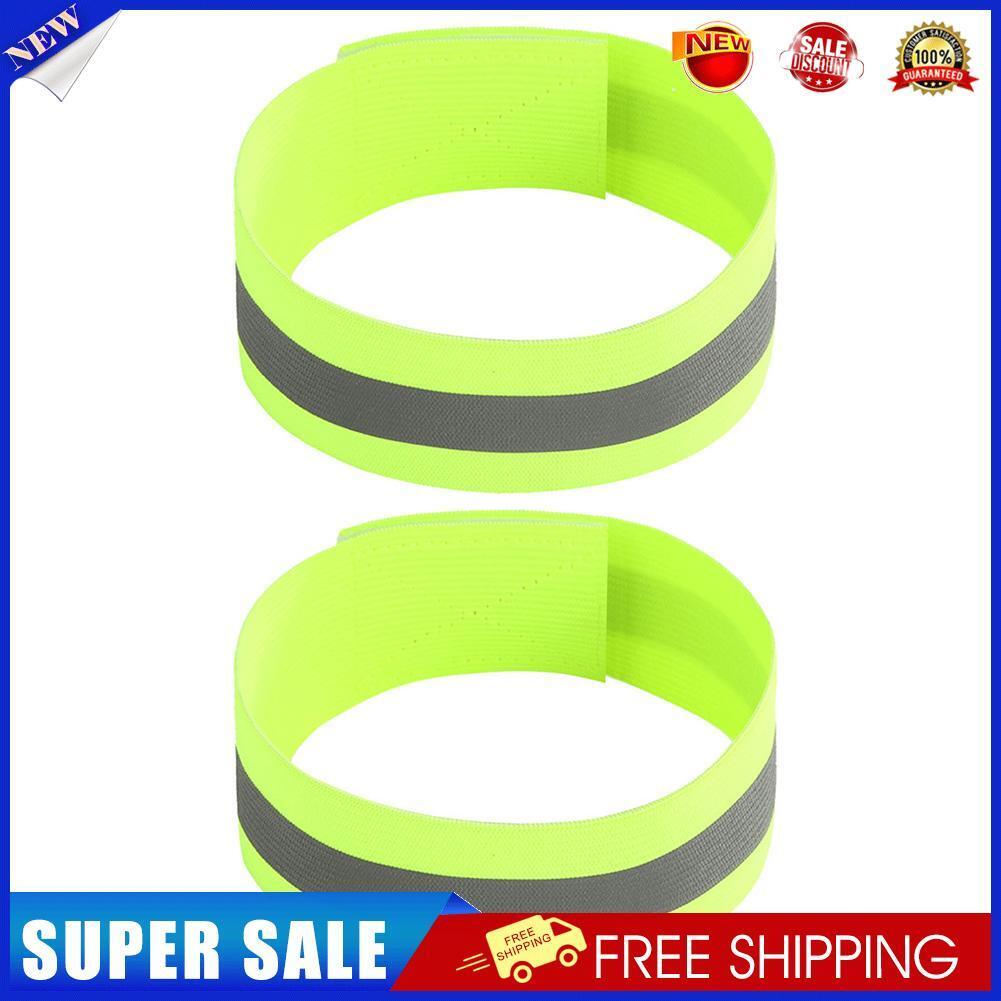 2x Night Reflective Bike Safety Armband Outdoor Sports Arm Strap (Green)