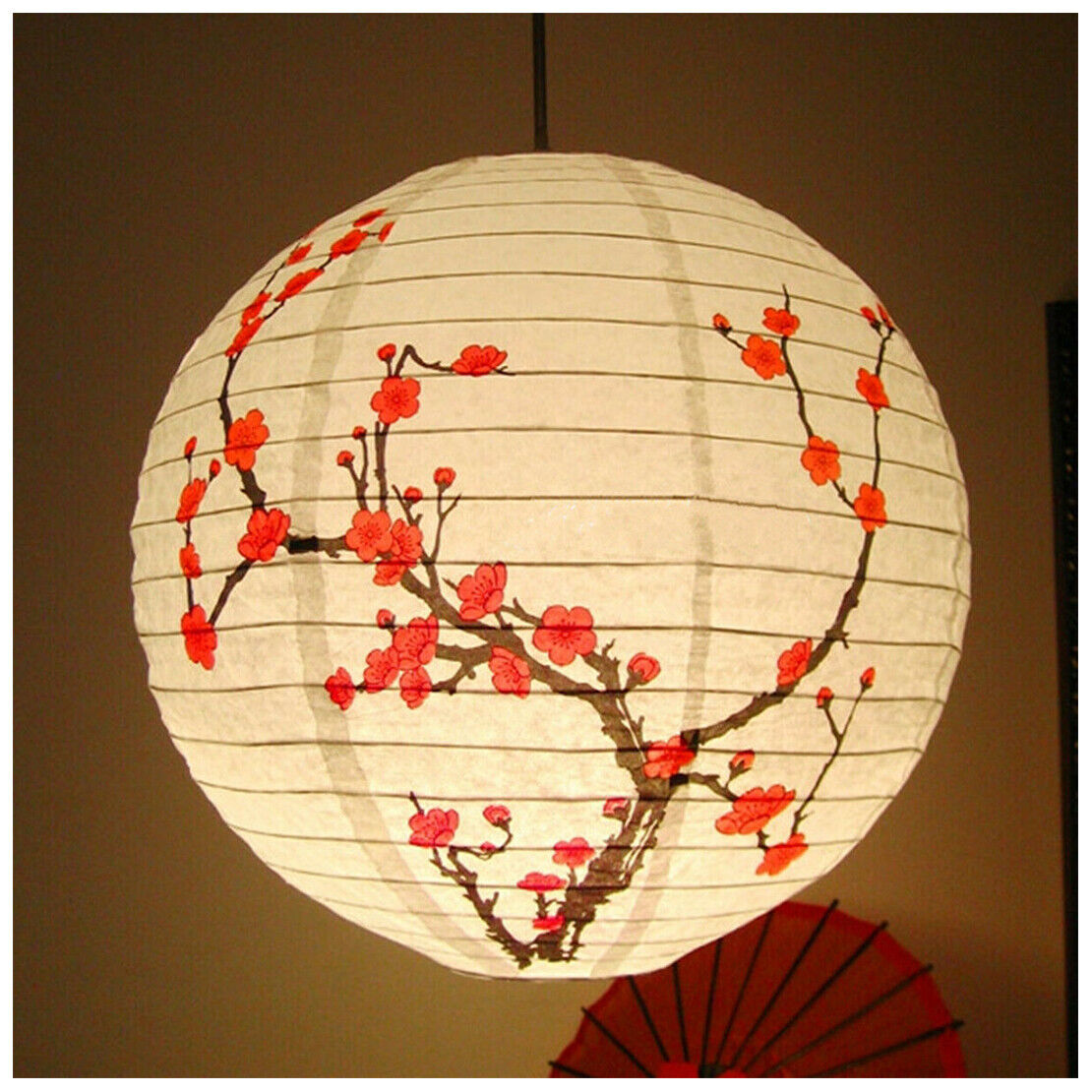1x Plum Floral Paper Lampshade Ceiling Light Pendant Lamp Shade Ball Lantern