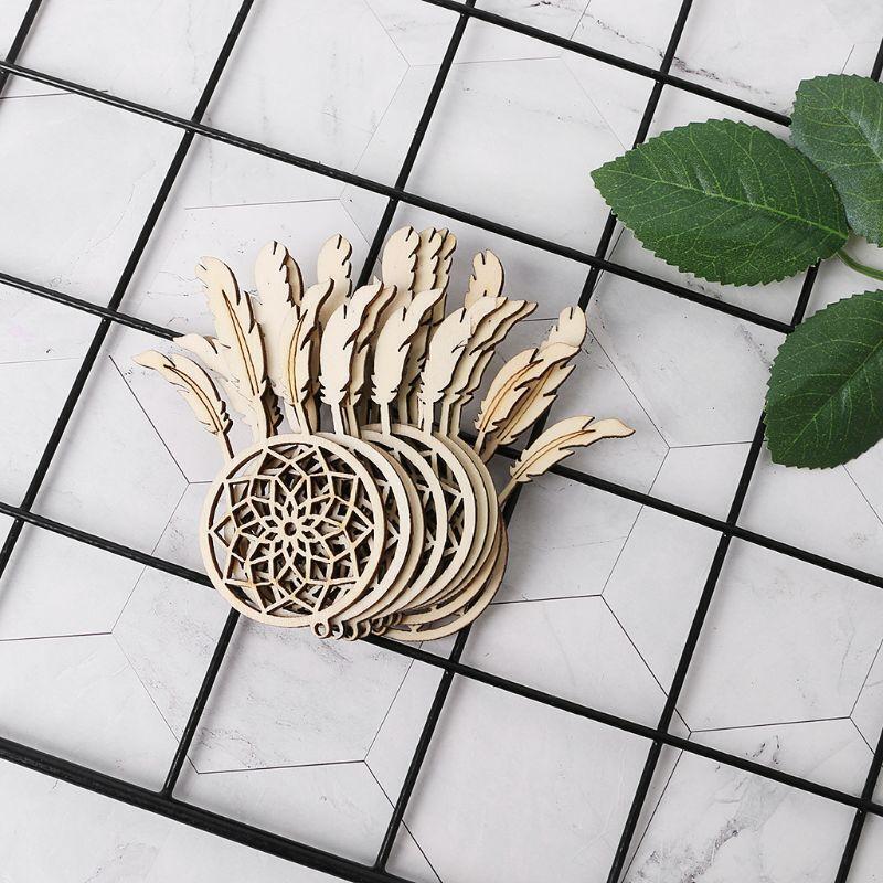 10 Pcs/Set Dreamcatcher Natural Wood Slice Photography Prop Christmas Home Decor