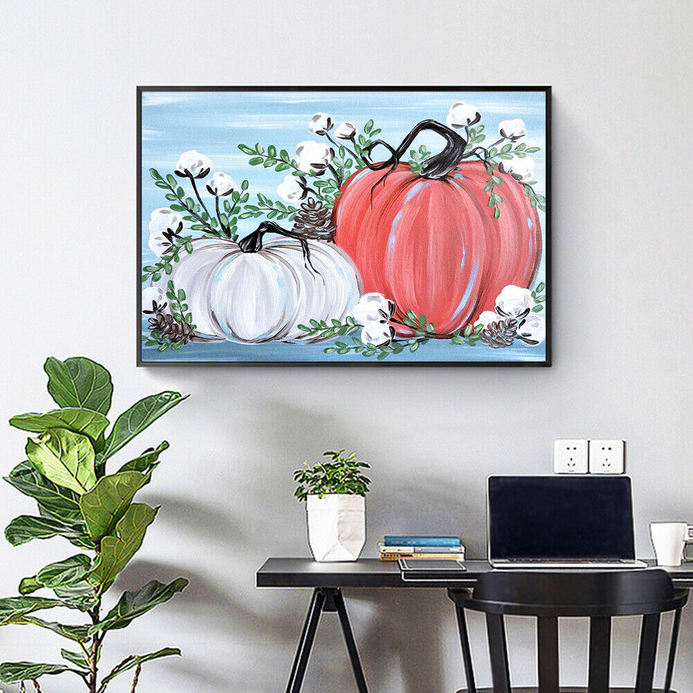 DIY Full Drill Diamond Painting Pumpkin Cotton Rhinestone Beaded Mosaic Kit