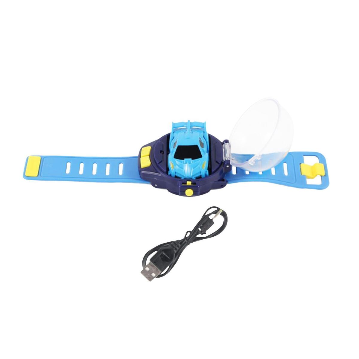 2pcs Mini Cartoon RC Small Car Analog Watch for Kids Toddlers Children Blue
