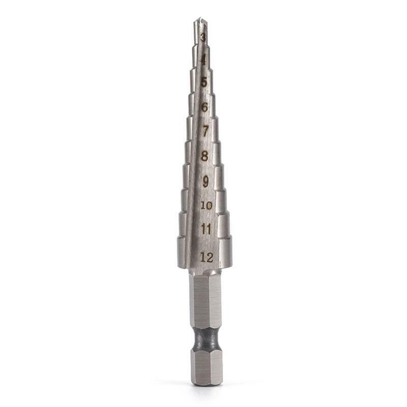 4 Pieces Step Drill for Perforated Metal Iron Aluminum Brass Wood Plastic Etc.