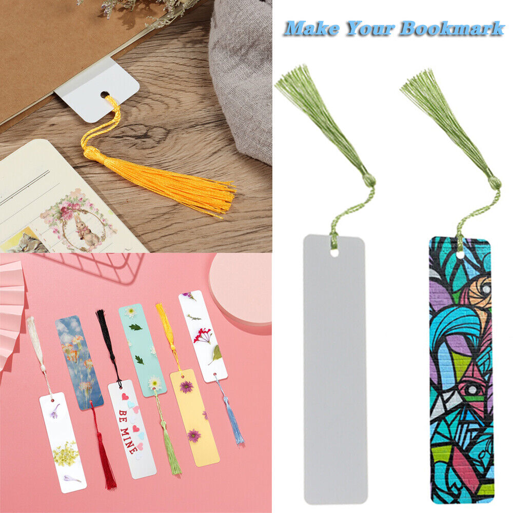 Aluminum Crafts DIY White Blank Bookmarks with Tassels Sublimation Bookmark