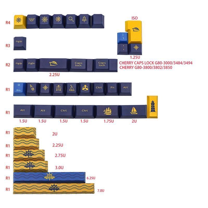 143Keys Cherry Profile Custom Keycap PBT Dye Sublimation for GK61 64 NJ68 75 84
