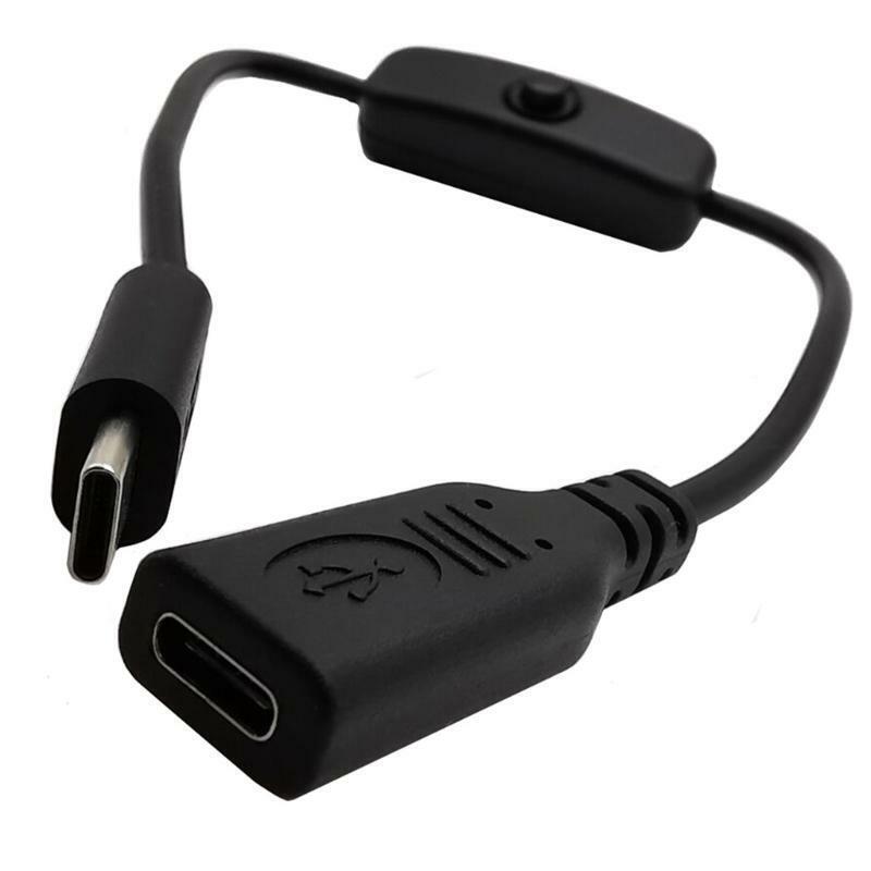 Type C Male to Female Extension Cable with Switch for Raspberry Pi 4B Smartphone